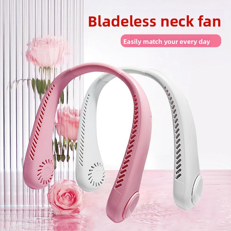 Neck-Hanging USB Rechargeable Bladeless Portable Fan