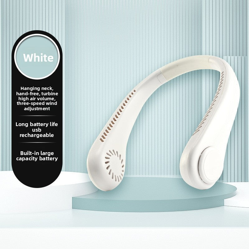 Neck-Hanging USB Rechargeable Bladeless Portable Fan